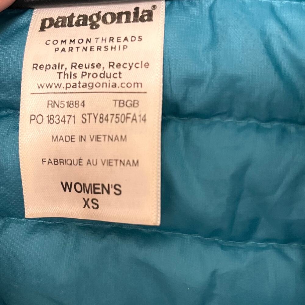 Patagonia Down Shirt Jacket Women XS Teal Blue Packable Puffer 84750 Ultralight - Picture 5 of 9
